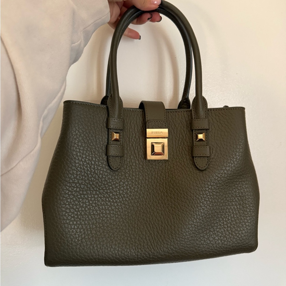 FURLA Olive Green Crossbody Tote
